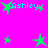 A static image with a bright pink background featuring multiple green stars and the name 'Ashley' in cyan text.