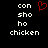 A static pixel art image with white text on black background, featuring a red heart symbol above the word 'con' in the center.