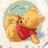 Six distinct Winnie the Pooh buddy icons arranged in a , each with unique poses and backgrounds