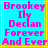 Pixelated text in bright pink on cyan background with yellow lines, displaying 'Brookey Ily Declan Forever And Ever' across two identical
