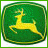 Green square icon with yellow border and leaping deer silhouette; repeated text "NOTHING RUNS LIKE A DEERE" in pixelated font on green background.
