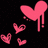 Pixelated pink hearts and red text on black background with 'Those cuts on her arm is a reminder of how many times you Broke Her Heart' message.