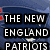 Four- of New England Patriots-themed text and player images with blue, white, and red color scheme