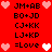 Red background with black text and pixelated hearts in pink/white, displaying repeated name pairs and "=Love" across two mirrored