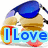 Animated icon shows a cartoon character wearing blue sunglasses, with text changing across frames to form "I Love Wearing Sunglasses".