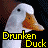 Animated contact sheet of a duck's head with changing mouth expressions across six frames, each labeled "Drunken Duck" in yellow text on black background.