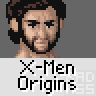 Animated contact sheet of a character from X-Men Origins with multiple frames showing facial expressions, body poses, and action effects like claws and energy blasts.