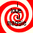 Red and white spiral background with black text reading 'i love u maggie' in four quadrants.