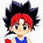 A 48x48 pixel buddy icon featuring a cartoon character with red and black hair in a blue tank top on the left, next to text reading "Anime IM" and "cDM" on a black background.