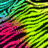 six distinct pixelated images featuring vibrant, abstract patterns and objects including striped fabric, a glass with colorful liquid, lips, a sliced fruit, a swirl design, and a sunburst shape
