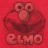 Pixelated red cartoon character face with large eyes and mouth, featuring the text "ELMO" below in matching pixel art style on a solid red background.