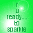 Green background with pixelated text 'r u ready... to sparkle' and shifting light effects across four