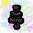 Black pixelated icon of stacked rounded shapes on colorful polka-dot background with red text bubbles.