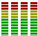 vertical bars in red, brown, green, and yellow segments on a gray background, with yellow bars appearing in specific across multiple