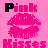A 4x3 contact sheet of animated frames showing a pink lips icon with alternating text above and below the lips, displayed on a gray background.