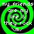 Four identical green and black spiral patterns with white text reading "my friends are my life & they rock" and a checkmark symbol, arranged in a