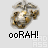Two identical pixelated Marine Corps emblems with 'ooRAH!' text below each, displayed on a light gray background with red and black promotional text above.