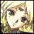 Pixelated anime-style character with blonde hair and green eyes, side profile against blurred background, next to text reading 'AnimeIM' and 'com' on black background.