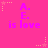 A bright pink background features repeated text and star motifs in a pattern
