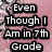 Pixelated text on a pink floral background with black outlines, showing grade-level confusion in 7th and 3rd grades.