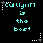 CaitlynT1 is the best text in cyan pixelated font on black background with white and gray star animations.