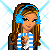 Pixel art contact sheet showing a winter-themed character with blue headphones, striped shirt, and jeans across multiple frames.