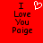 Red background with black text reading "I Love You Poige" and a white pixelated heart symbol above the word "Love", displayed in two identical side-by-side