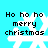Pixelated white snowflake with 'Ho ho ho merry christmas' text on cyan background, four variations showing different snowflake shapes and text positioning.