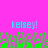 Pixelated text 'kelsey!' in cyan appears twice on a bright pink background with green and purple pixelated shapes below.