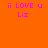 Pixelated orange background with pink text 'ii LOVE u Liz' and green rectangular bars in four distinct configurations.