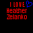 Red pixelated text reads "I LOVE Heather Zelanko" with a blue heart symbol replacing the 'O' in LOVE on one side of a split-screen display.