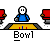 Animated contact sheet showing 15 sequential frames of a pixel-art bowling animation with stick-figure bowler and yellow pinsetter, each frame labeled "Bowl" below it.