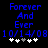 Blue pixelated text reads 'Forever And Ever' with date '10/14/08', followed by five star icons where the third is gray and fourth white in one view, second gray and third white in another.