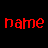 Five pixelated 'name' texts in red, yellow, green, magenta, and blue arranged on a black background with a gray rectangle partially visible.