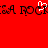 Red background with black pixelated text repeating 'ROCK' and a white cursor icon over the second 'O'.