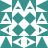 A static grid of 16 pixelated tiles arranged in four rows and four columns, featuring teal and white geometric shapes including triangles, diamonds, and arrows.