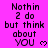 A static image with bright pink background displays repeated text "Nothin 2 do but think about YOU" in black pixelated font, each line ending with a small heart symbol.
