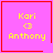 Four identical pink square with red borders display yellow text 'Kari <3 Anthony' and differ only in corner symbols: top-right has a red heart, bottom-right has a red starburst