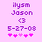 Purple text and symbols on light pink background with two variations of heart arrangement.