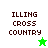 Four display 'ILLING CROSS COUNTRY' text with a green star and white star icon variation on green and white backgrounds