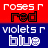 Pixelated text blocks in four colored quadrants: red, blue, yellow, and white with multicolor lettering.