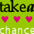 Green background with repeating black and white text lines above pink heart , showing animation of heart color variation