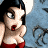 A 48x48 pixel animated buddy icon featuring a cartoon pinup woman on the left and green text 'Original Icons .com' on a dark green background to the right, displayed as a contact sheet with two frames showing slight pose differences.