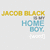 Pixelated text displays 'JACOB BLACK' in yellow above 'HOME BOX' in blue with a white bracket below on light gray background.