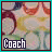Pixelated icon with 'Coach' text and heart symbols on a patterned background, showing animation changes across frames.