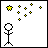 A 4x3 contact sheet of a pixel art animation featuring a stick figure interacting with yellow stars, ending in text that reads "you are my shining star".