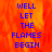 Blue pixelated text 'WELL LET THE FLAMES BEGIN' on a fiery orange-red background with a gray on the right