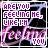A 48x48 pixel animated contact sheet showing two frames of a buddy icon with text and abstract background elements.