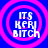 Four identical circular icons with pink concentric rings on a blue background, each containing white text reading "ITS KERI BITCH" in pixelated font.