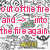 Pixelated image with red text overlays on a gray patterned background featuring peace signs and circular motifs.